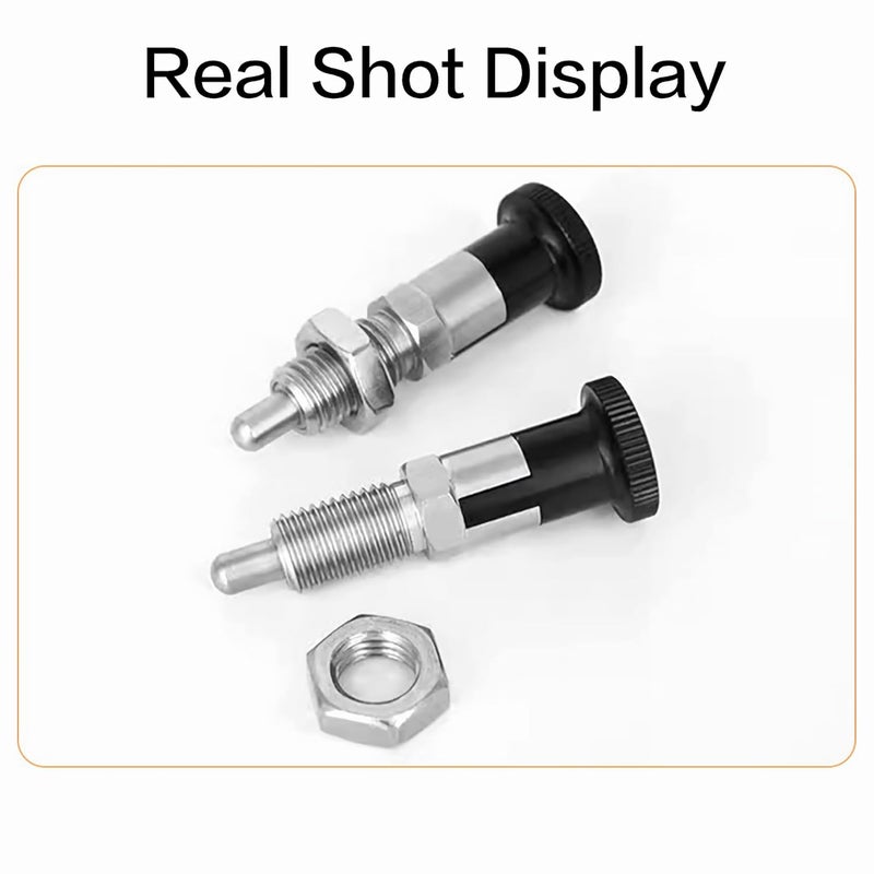 AMUSCHAT Self-Locking Indexing Pin, M8, Stainless Steel & Aluminum Alloy, Spring Loaded Latch Pin, 2 Pack - Image 5